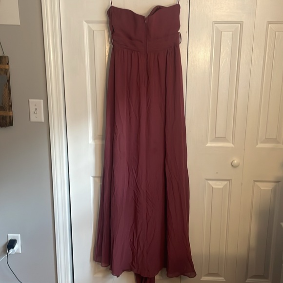 Grace Convertible Dress With Slit (chiffon rosewood, size small) - Picture 4 of 14